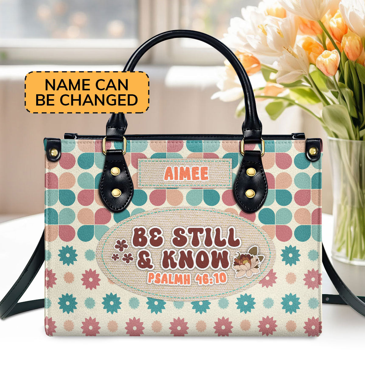 Be Still And Know | Personalized Leather Handbag JSLHBPPA947TA