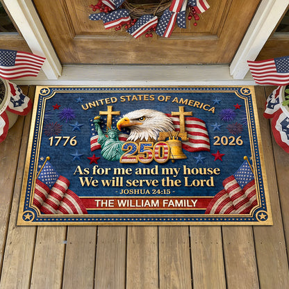 As For Me And My House We Will Serve The Lord | Personalized Doormat