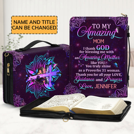 Jesuspirit | Personalized Leather Bible Cover | To My Amazing Mom BCM785