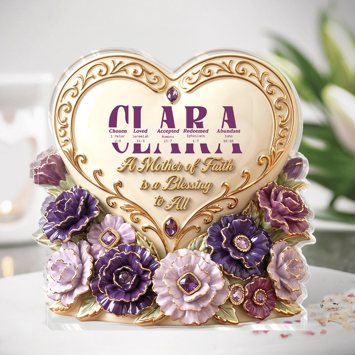 A Mother Of Faith Is A Blessing To All | Personalized Custom Shaped Acrylic Plaque