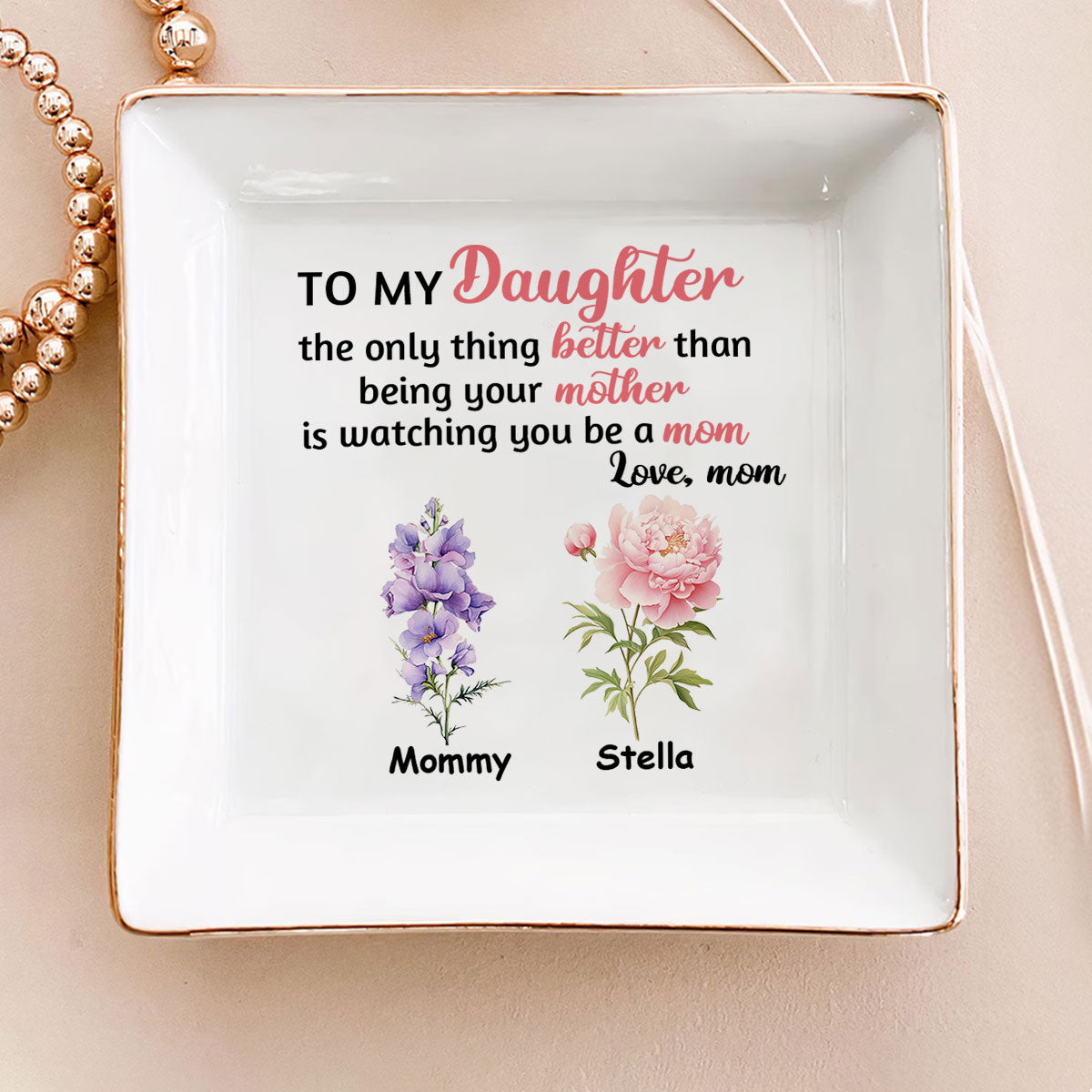 To My Daughter | Personalized Jewelry Dish JSJDPN2804D