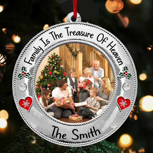 Family Is The Treasure Of Heaven | Personalized 1-Side Acrylic Ornament JSACOPN2610L