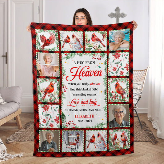 A Hug From Heaven Cardinal | Personalized Fleece Blanket JSFBHLL2835L