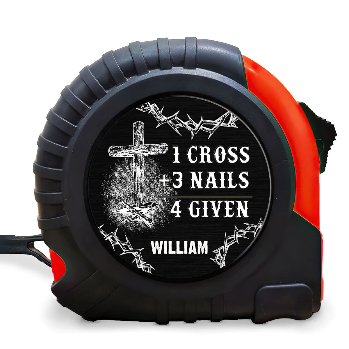 1 Cross 3 Nails 4 Given | Personalized Tape Measure