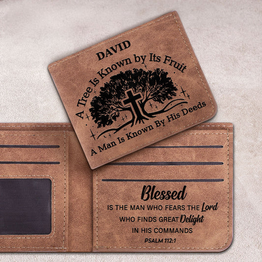 Blessed Is The Man Who Fears The Lord | Personalized Classic Leather Wallet
