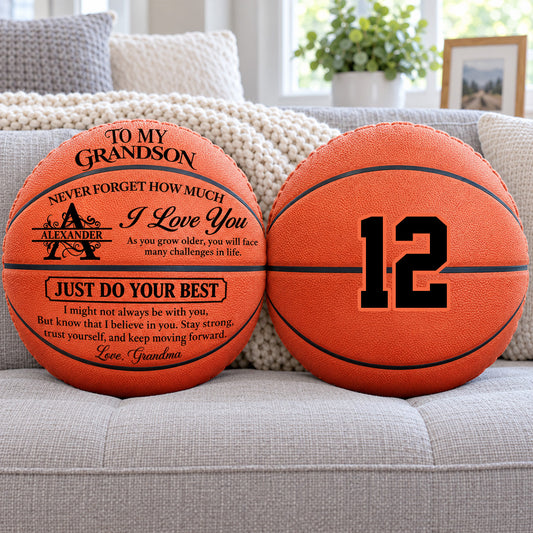 To My Grandson Never Forget How Much I Love You | Personalized Custom Shaped Pillow 2 Side Print