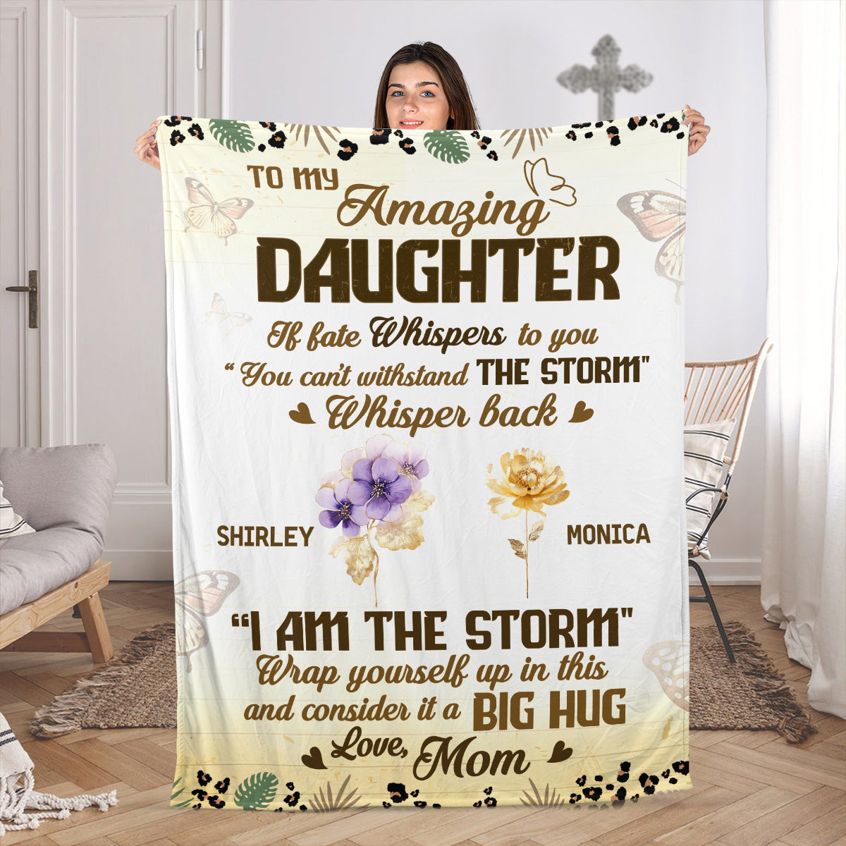 To My Amazing Daughter If Fate Whispers To You | Personalized Fleece Blanket JSFBHLPA2840L