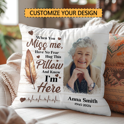 Hug This Pillow And Know I'm Here | Personalized Crystal Velvet Pillow JSPILWHLTN1510M