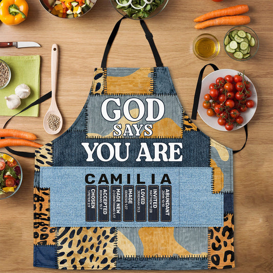 God Says You Are | Personalized Apron With Pocket