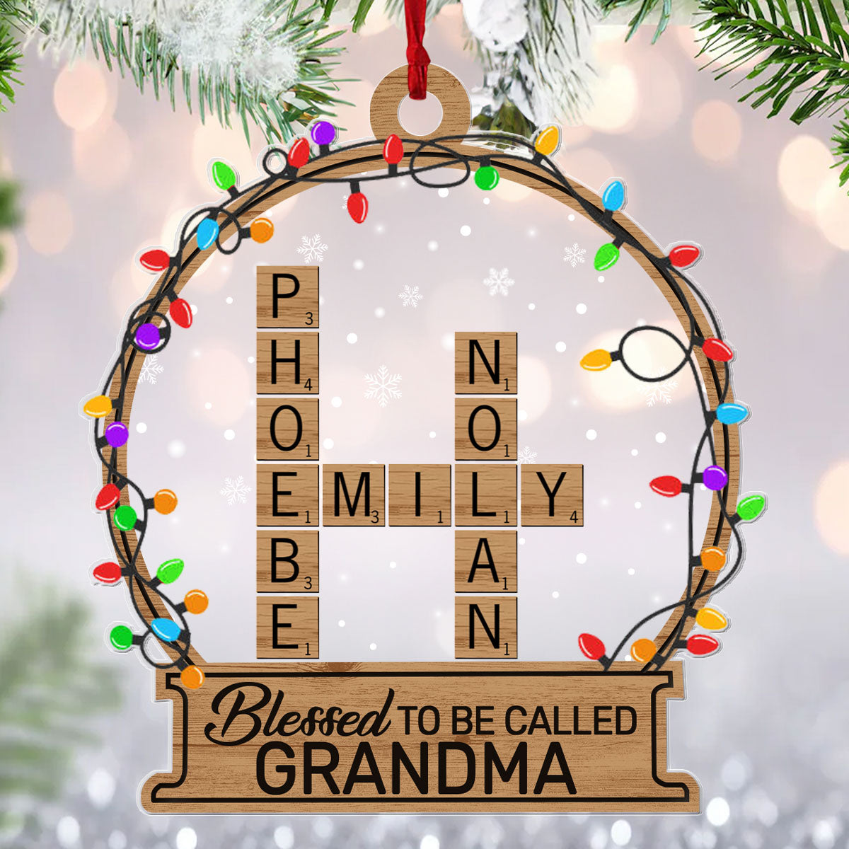 Blessed To Be Called Grandma | Personalized 1-Side Acrylic Ornament