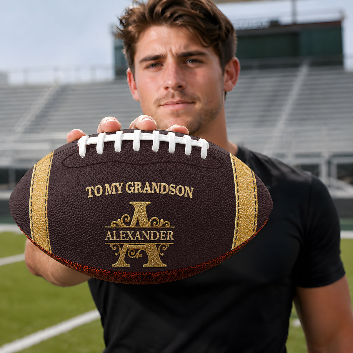 To My Grandson | Personalized Football