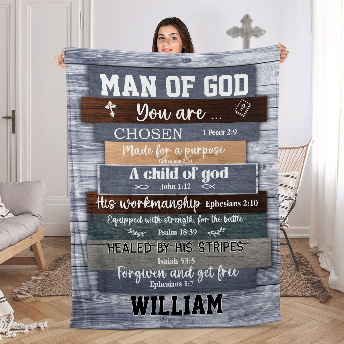 Man Of God  | Personalized Fleece Blanket