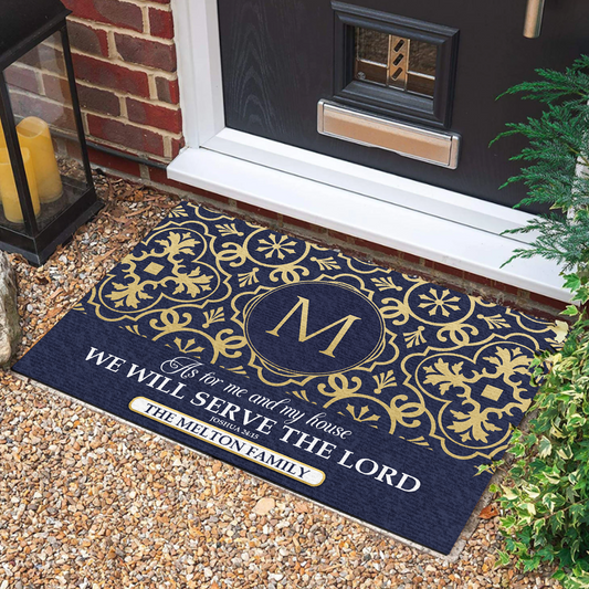 As For Me And My House We Will Serve The Lord | Personalized Doormat