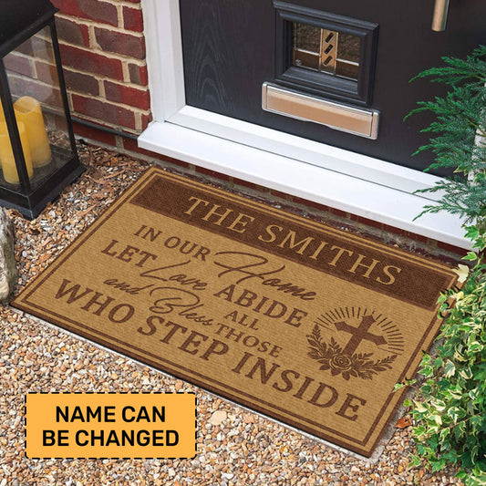 Bless All Those Who Step Inside | Personalized Doormat JSDMHLPA1809M