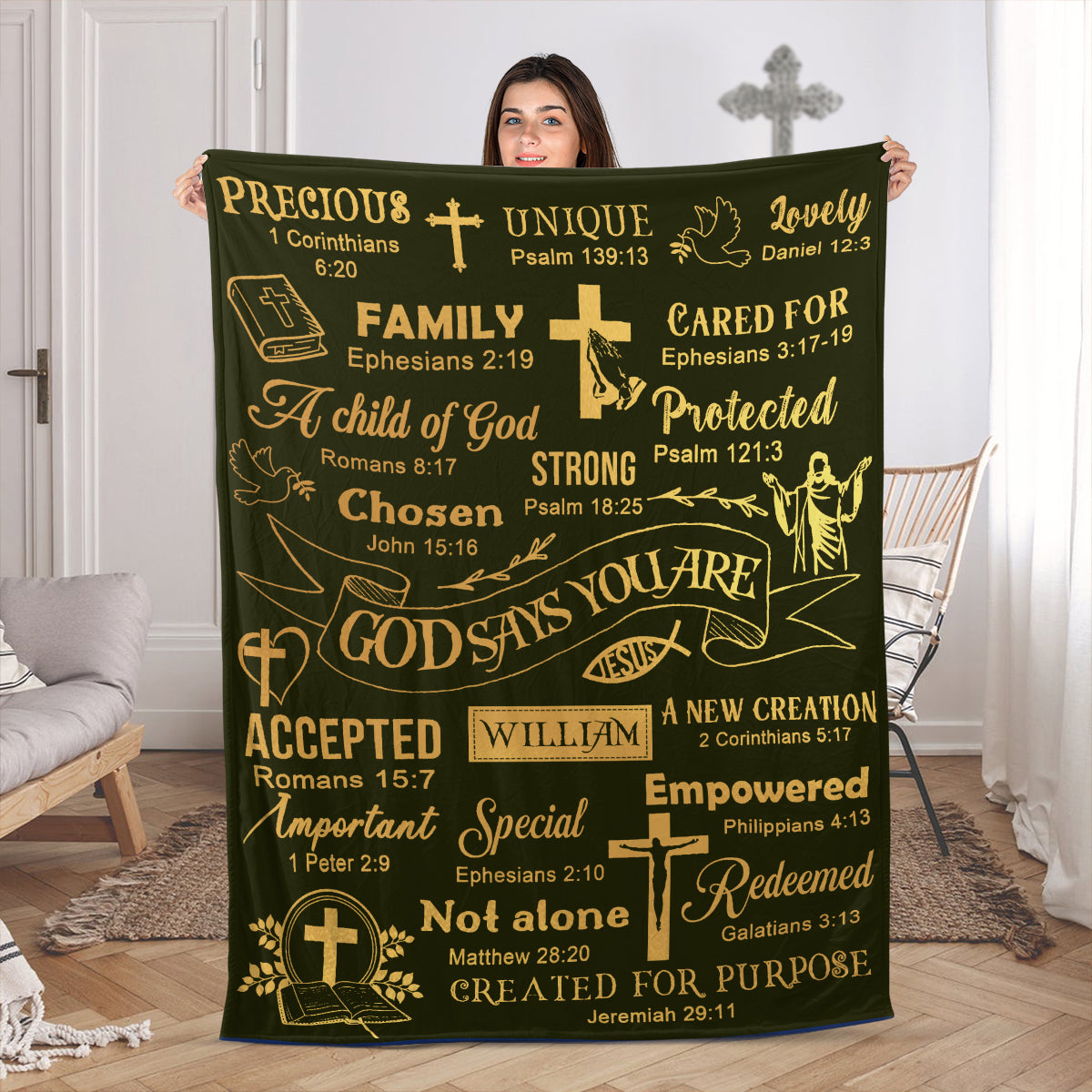 God Says You Are | Personalized Fleece Blanket