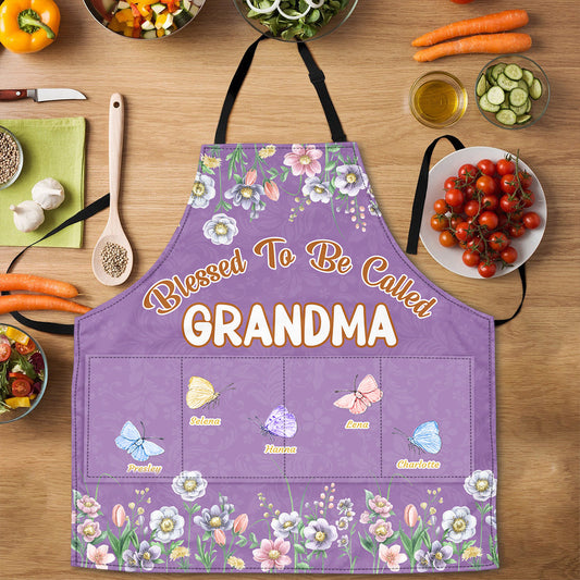 Blessed To Be Called Grandma | Personalized Apron With Pocket