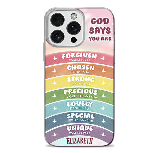 God Says You Are | Personalized Clear Silicone Phone Case