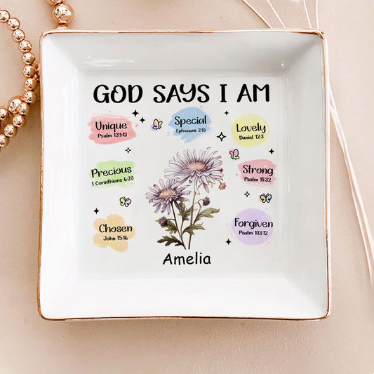 God Says I Am | Personalized Jewelry Dish