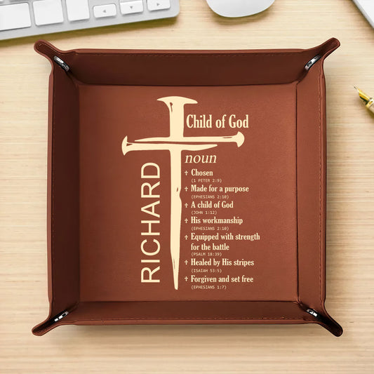 Child Of God | Personalized Leather Valet Tray