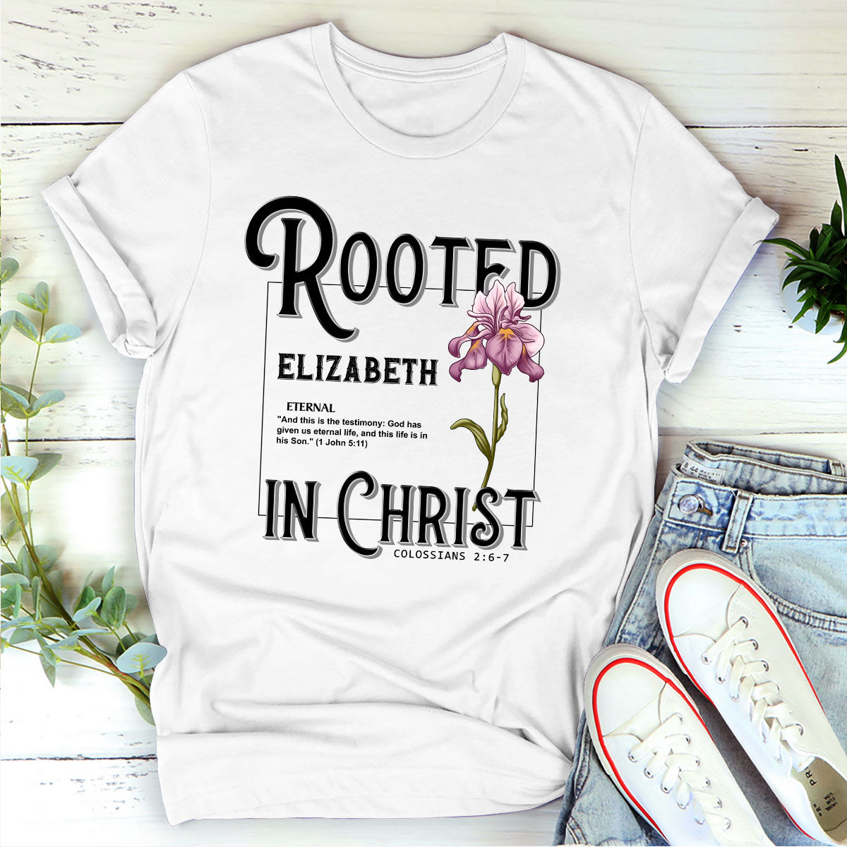 Rooted In Christ | Personalized Classic Unisex T-shirt