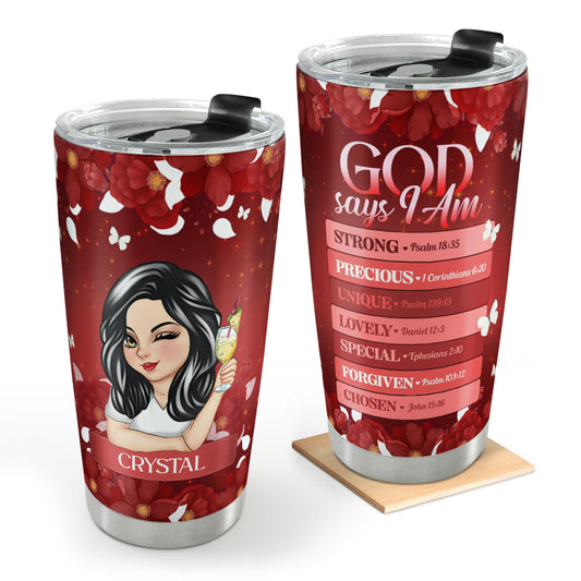 God Says I Am | Personalized Stainless Steel Tumbler JSSSTPH1461M