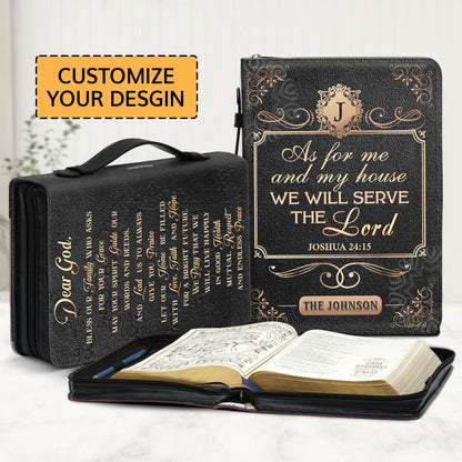 As For Me And My House We Will Serve The Lord | Personalized Bible Cover JSBCPHA1397L