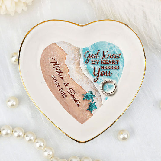 God Knew My Heart Needed You | Personalized Heart Shaped Jewelry Dish