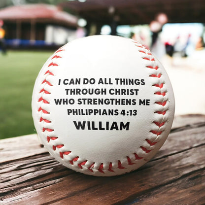 I Can Do All Things Through Christ | Personalized Baseball Ball