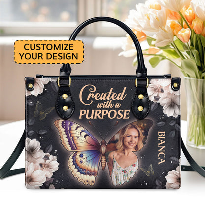 Created With A Purpose | Personalized Leather Handbag JSLHBPH833M