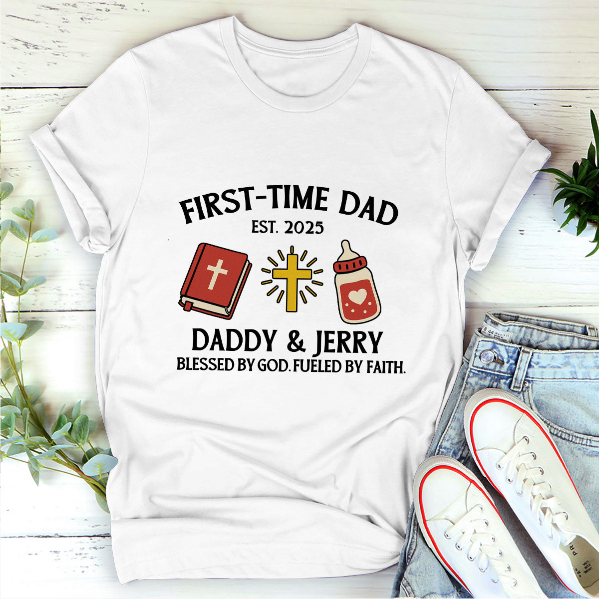 Blessed By God Fueled By Faith | Personalized 2D Unisex T-shirt