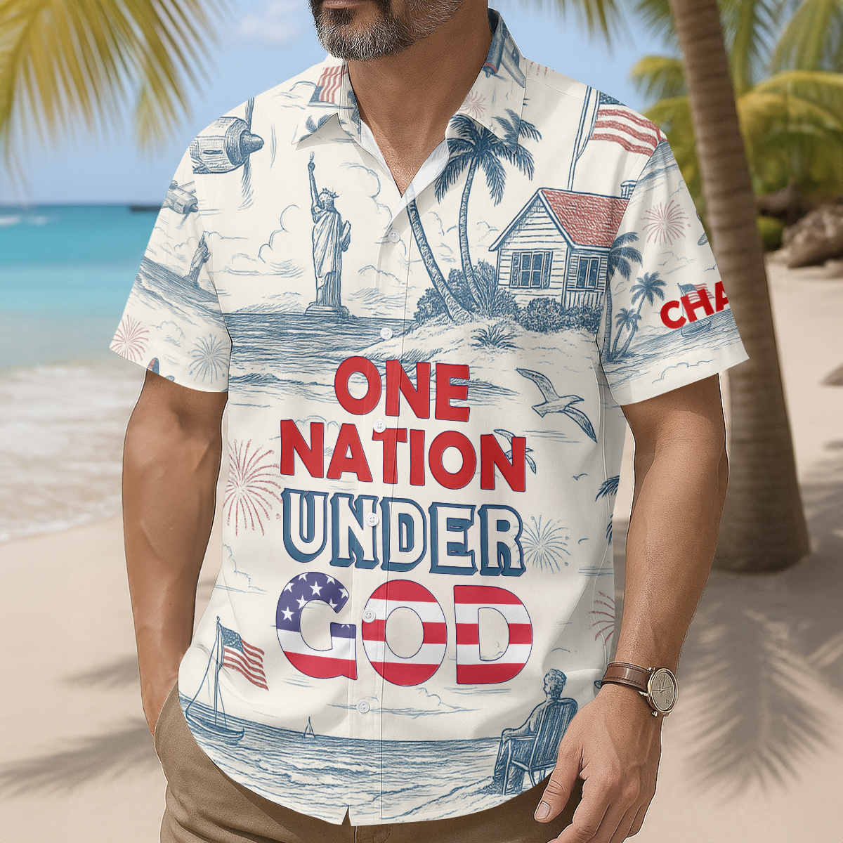 One Nation Under God | Personalized Hawaiian Shirt