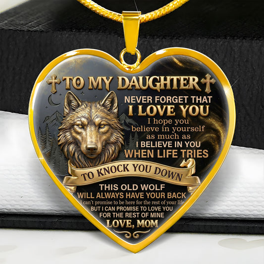 Never Forget That I Love You Gift For Daughter, Granddaughter | Personalized Heart Necklace