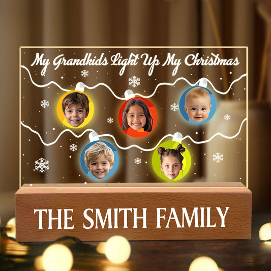 Custom Photo Light Up My Christmas | Personalized Acrylic Plaque Night Light JSAPNLPH1981D