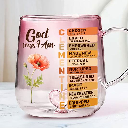 God Says I Am | Personalized Gradient Glass Mug