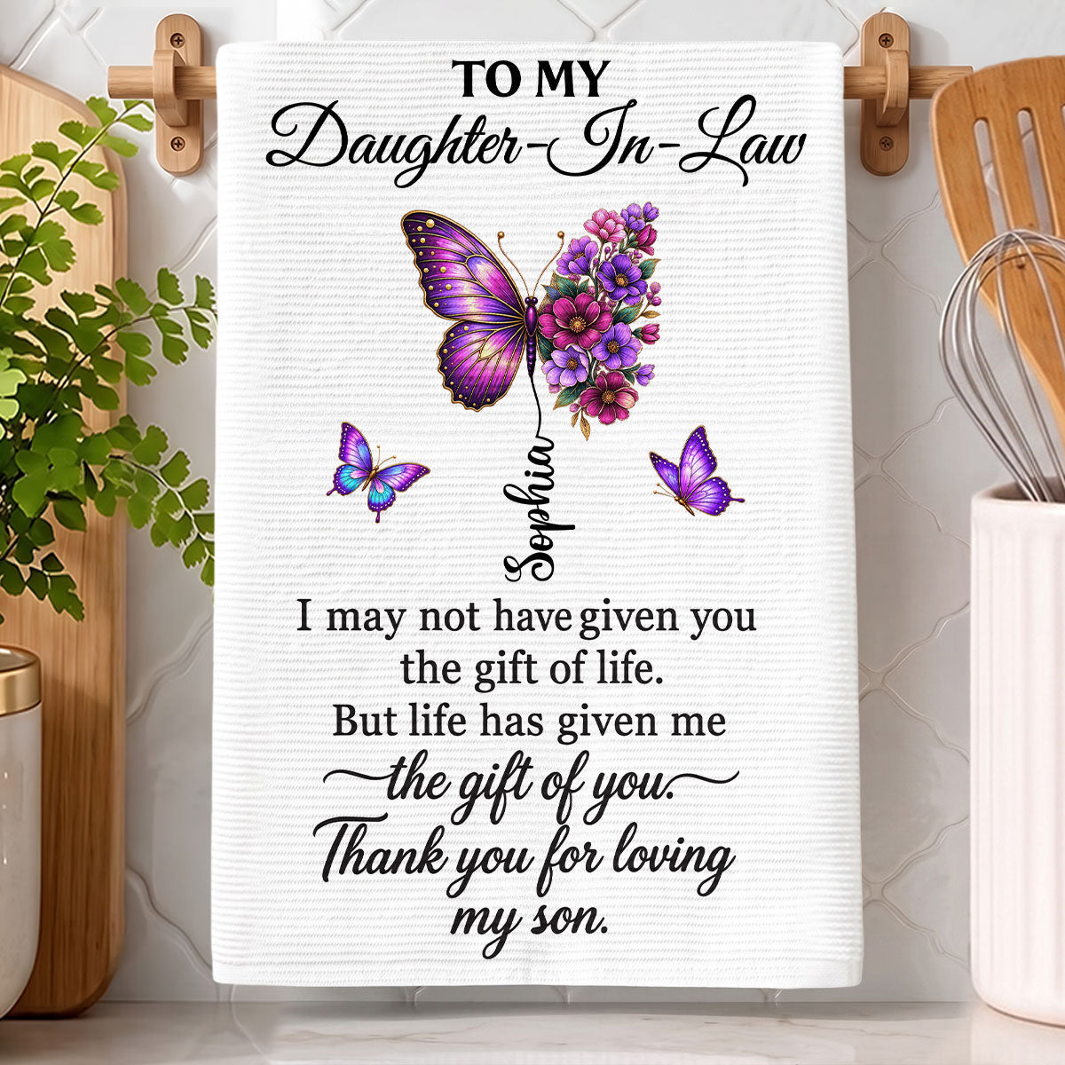 Thank You For Loving My Son | Personalized Kitchen Towel