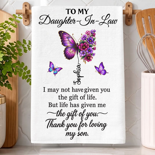 Thank You For Loving My Son | Personalized Kitchen Towel