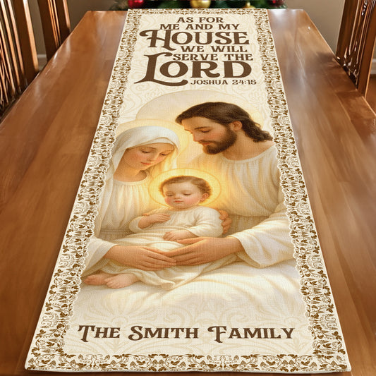 As For Me And My House We Will Serve The Lord | Personalized Table Runner