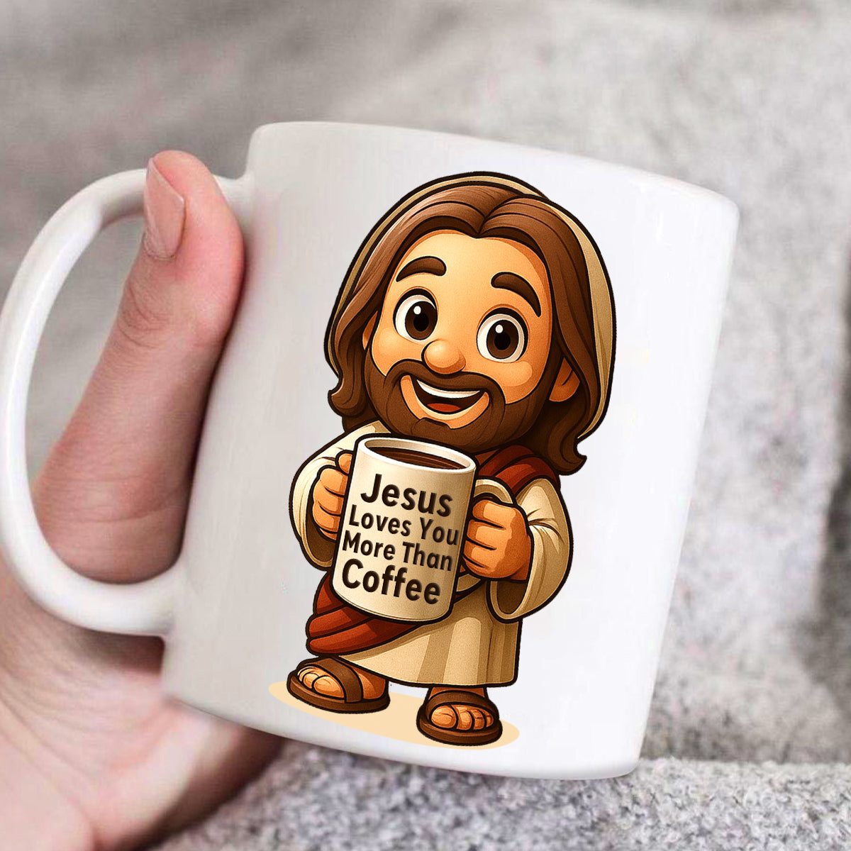 Jesus Loves You More Than Coffee | Personalized Ceramic Coffee Mug
