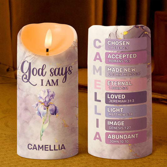 God Says I Am | Personalized Flameless LED Candle