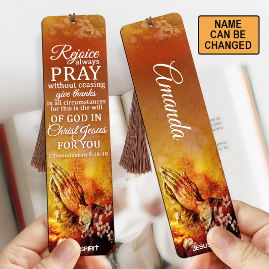 Beautiful Personalized Wooden Bookmarks - Give Thanks In All Circumstances BM01