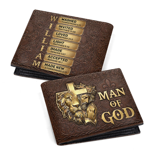 Man Of God | Personalized Leather Folded Wallet