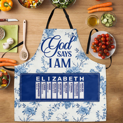 God Says I Am  | Personalized Apron With Pocket