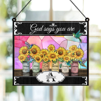 Your Name God Says You Are | Personalized Window Hanging Suncatcher JSWHSCLPA1665L