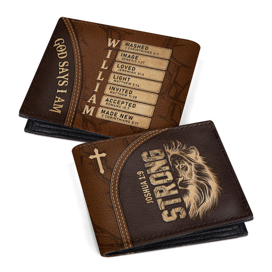 Man Of God Lion | Personalized Folded Wallet For Men