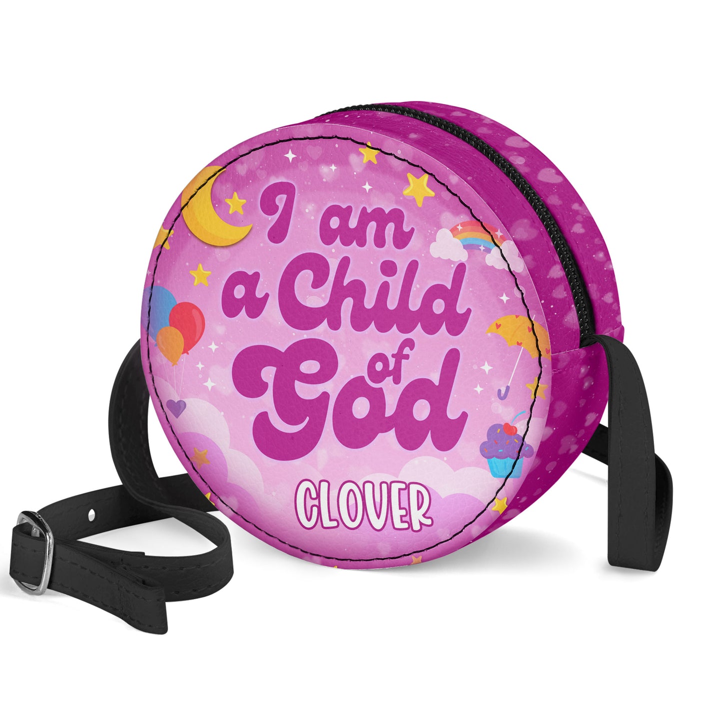 I Am A Child Of God | Personalized Kid Round Purse JSCRBPH1117D