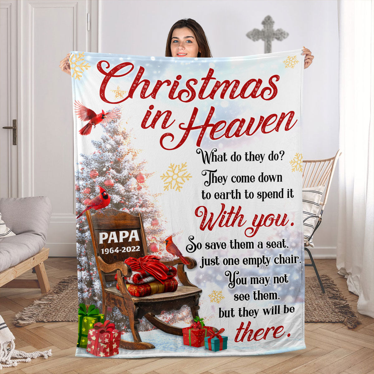 Christmas In Heaven | Personalized Fleece Blanket