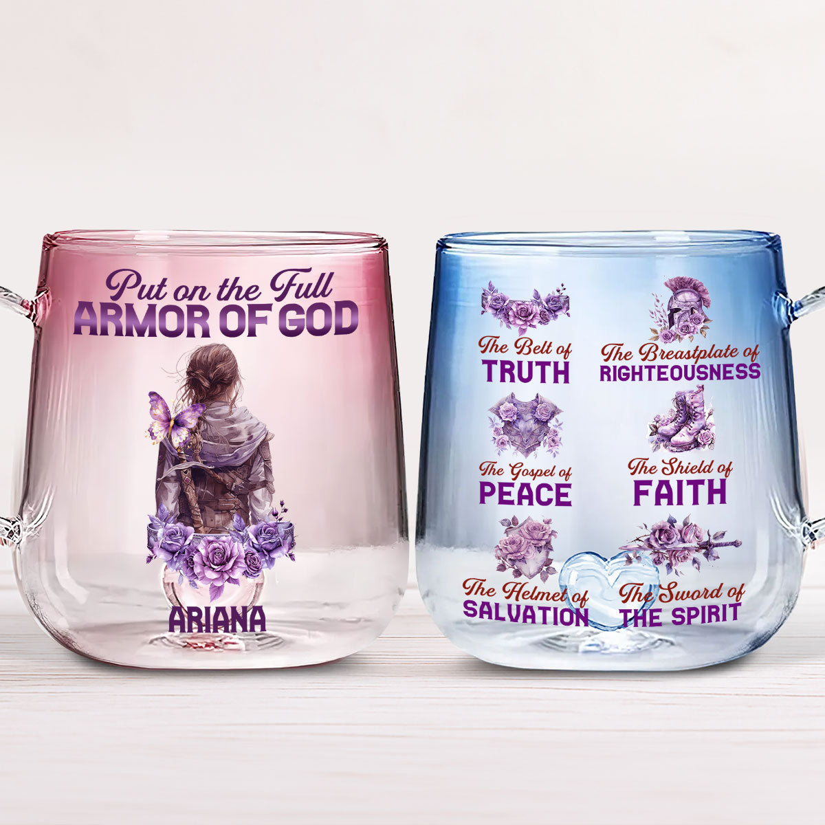 Armor Of God | Personalized Gradient Glass Mug
