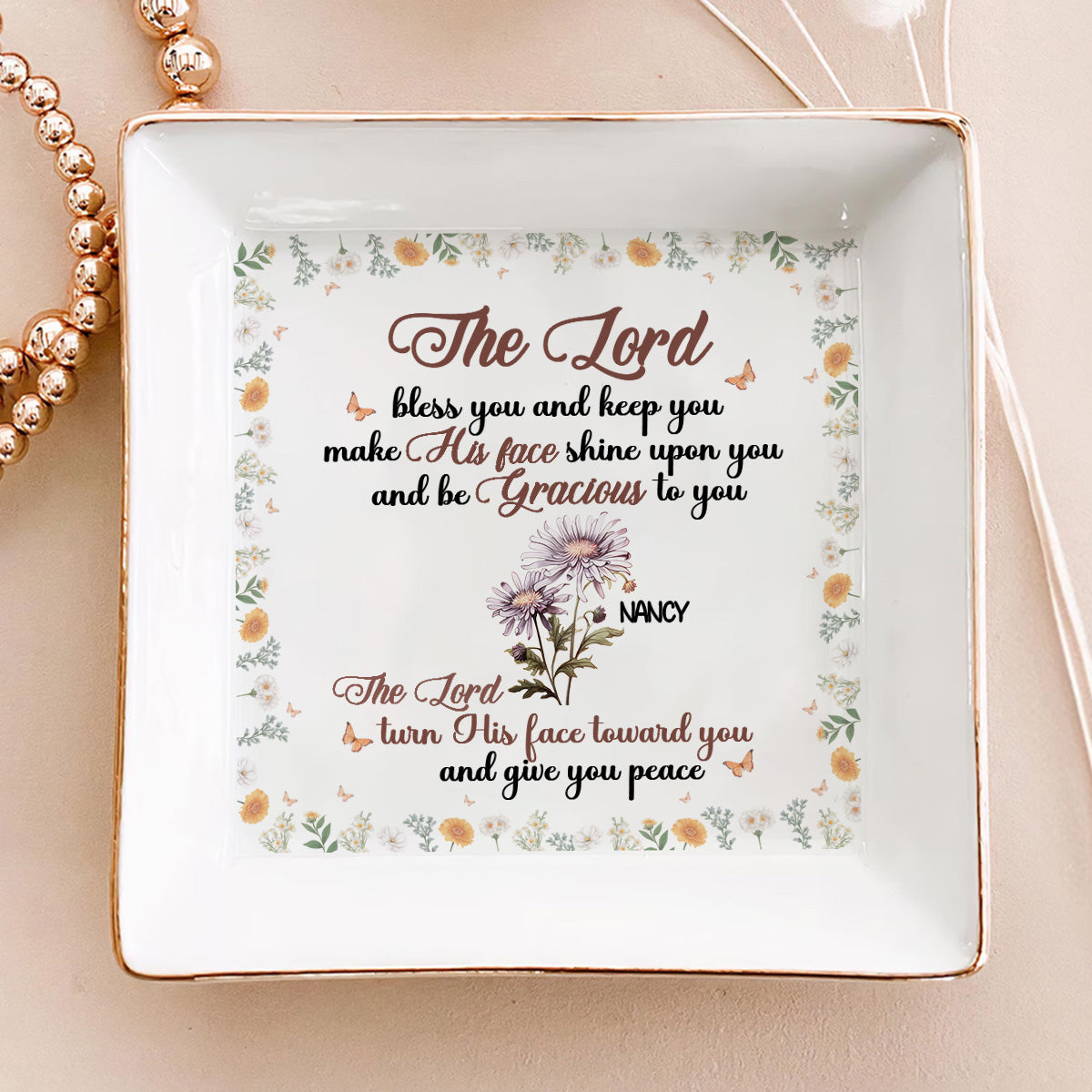 The Lord Bless You And Keep You | Personalized Jewelry Dish JSJDPPA2863L