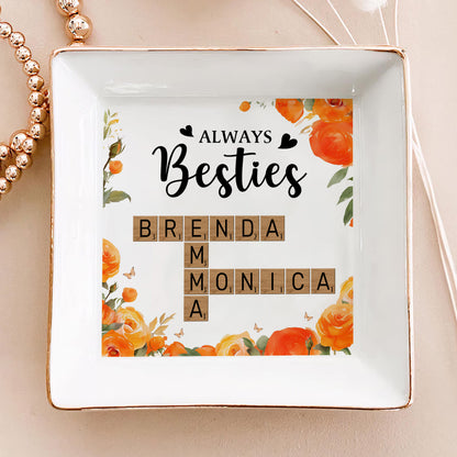 Always Besties Crossword Puzzle | Personalized Jewelry Dish