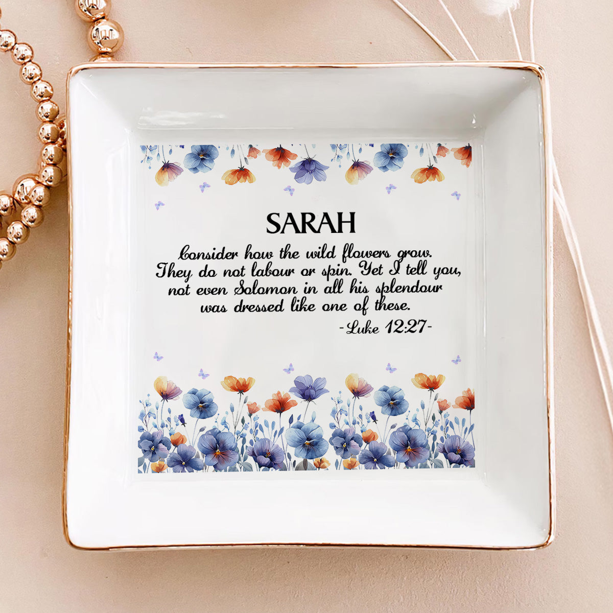 Consider How The Wild Flowers Grow | Personalized Jewelry Dish